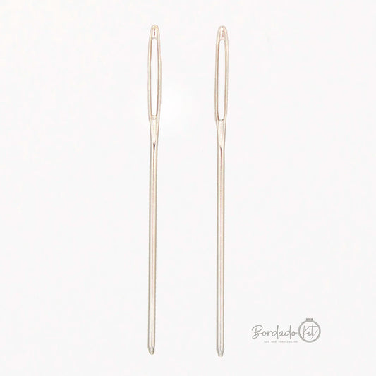 Set de agujas metálicas de lana 7cm (2u)