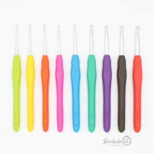 Set Crochet Mango Silicona 9 Piezas